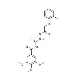 N-({2-[(2,4-dimethylphenoxy)acetyl]hydrazino}carbonothioyl)-3,4,5-trimethoxybenzamide结构式