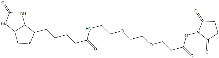 9-(生物素氨基)-4,7-二氧杂壬酸N-琥珀酰亚胺酯结构式