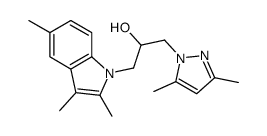 1-(3,5-dimethylpyrazol-1-yl)-3-(2,3,5-trimethylindol-1-yl)propan-2-ol Structure
