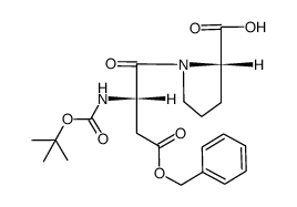 (S)-1-((S)-4-(苄氧基)-2-((叔丁氧基羰基)氨基)-4-氧代丁酰基)吡咯烷-2-羧酸结构式