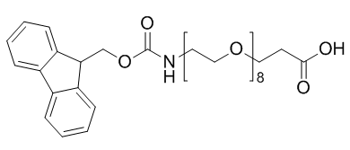 5,8,11,14,17,20,23,26-八氧杂-2-氮杂二十九碳二酸 1-(9H-芴-9-基甲基)酯结构式