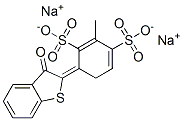 4-(2,3-Dihydro-3-oxobenzo[b]thiophen-2-ylidene)methyl-1,3-benzenedisulfonic acid disodium salt Structure