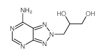 3-(5-amino-2,4,7,8,9-pentazabicyclo[4.3.0]nona-2,4,6,9-tetraen-8-yl)propane-1,2-diol结构式