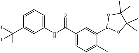 5-(3-叔丁基苯基氨基甲酰基)-2-甲基苯硼酸频哪醇酯结构式