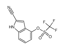 trifluoro-methanesulfonic acid 2-cyano-1H-indol-4-yl ester结构式