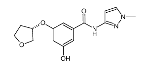 3-hydroxy-N-(1-methyl-1H-pyrazol-3-yl)-5-[(3S)-tetrahydrofuran-3-yloxy]benzamide Structure