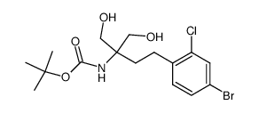 [1,1-bis(hydroxymethyl)-3-(4-bromo-2-chlorophenyl)propyl]carbamic acid tert-butyl ester Structure