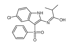 N-[3-(benzenesulfonyl)-5-chloro-1H-indol-2-yl]-2-methylpropanamide Structure