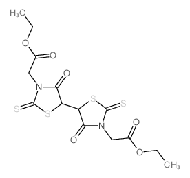 ethyl 2-[5-[3-(ethoxycarbonylmethyl)-4-oxo-2-sulfanylidene-thiazolidin-5-yl]-4-oxo-2-sulfanylidene-thiazolidin-3-yl]acetate结构式