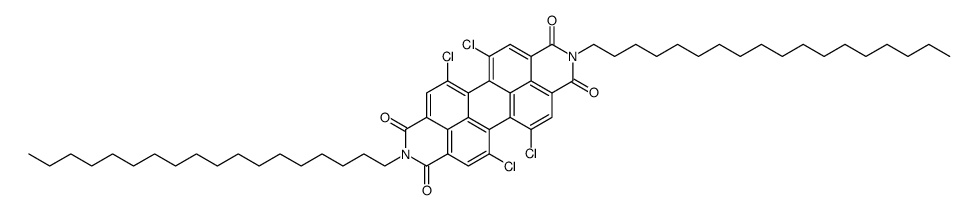 1,6,7,12-Tetrachloro-N-N'-bis(octadecyl)-perylene-3,4,9,10-tetracarboxylic acid diimide结构式