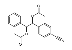 1-(4-cyanophenyl)-2-phenylethane-1,2-diyl diacetate结构式