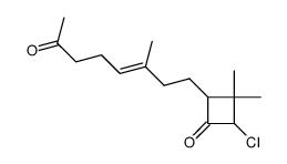 2-chloro-3,3-dimethyl-4-(3-methyl-7-oxo3(E)-octenyl)cyclobutanone Structure