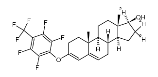 3-[2,3,5,6-tetrafluoro-4-(trifluoromethyl)phenoxy][16,16,17α-(2)H3]androsta-3,4-diene-17β-ol结构式