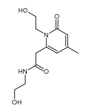 1-(2-Hydroxyethyl)-6-(2-hydroxyethylaminocarbonylmethyl)-4-methyl-1H-pyrid-2-on结构式