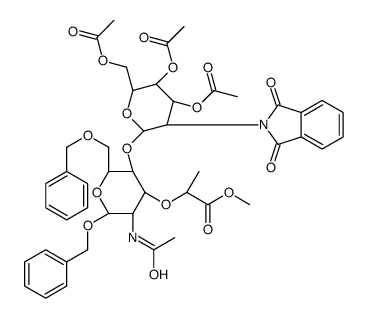 苄基4-O-(2-(1,3-二氢-1,3-二氧代-2H-异吲哚-2-基)-2-脱氧-3,4,6-三-O-乙酰基-β-D-吡喃葡萄糖醇)-N-乙酰基-α-D-山梨酸甲酯结构式