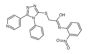 N-(2-nitrophenyl)-2-[(4-phenyl-5-pyridin-4-yl-1,2,4-triazol-3-yl)sulfanyl]acetamide Structure