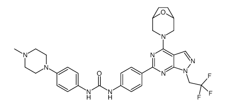 1-[4-(4-Methyl-1-piperazinyl)phenyl]-3-{4-[4-(8-oxa-3-azabicyclo[ 3.2.1]oct-3-yl)-1-(2,2,2-trifluoroethyl)-1H-pyrazolo[3,4-d]pyrimi din-6-yl]phenyl}ure结构式