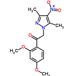 1-(2,4-Dimethoxyphenyl)-2-(3,5-dimethyl-4-nitro-1H-pyrazol-1-yl)ethanone Structure