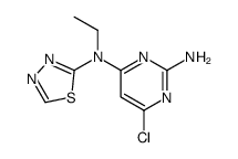 6-chloro-4-N-ethyl-4-N-1,3,4-thiadiazol-2-ylpyrimidine-2,4-diamine Structure
