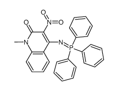 1-methyl-3-nitro-4-triphenylphosphoranylidene-amino-2(1H)-quinolone结构式