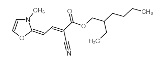 alpha-氰基-4-(3-甲基噁唑啉-2-亚基)巴豆酸-2-乙基己酯结构式