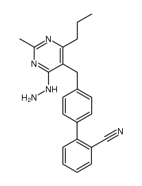 5-[(2'-cyanobiphenyl-4-yl)methyl]-4-hydrazino-2-methyl-6-n-propylpyrimidine Structure