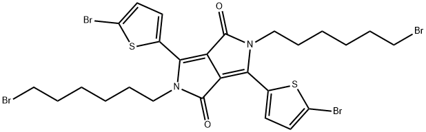 2,5-双(6-溴己基)-3,6-双(5-溴噻吩-2-基)吡咯并[3,4-C]吡咯-1,4(2H,5H)-二酮结构式