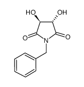 (3S,4S)-1-苯甲基-3,4-二羟基吡咯烷-2,5-二酮结构式