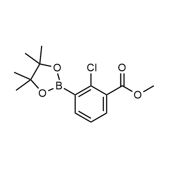 2-氯-3-(4,4,5,5-四甲基-1,3,2-二氧硼烷-2-基)苯甲酸甲酯结构式