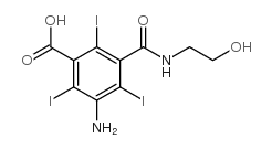 3-amino-5-(2-hydroxyethylcarbamoyl)-2,4,6-triiodobenzoic acid Structure
