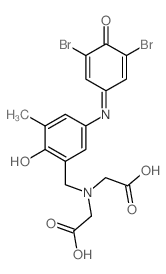 Glycine,N-(carboxymethyl)-N-[[5-[(3,5-dibromo-4-oxo-2,5-cyclohexadien-1-ylidene)amino]-2-hydroxy-3-methylphenyl]methyl]- structure