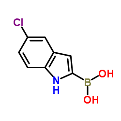 5-氯-1H-吲哚-2-硼酸结构式