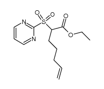 ethyl 2-(pyrimidin-2-ylsulfonyl)hept-6-enoate结构式