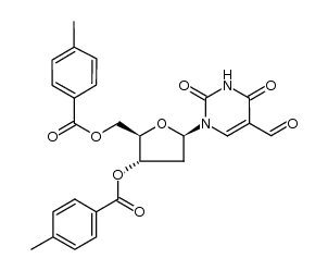 5-formyl-O3',O5'-bis-(4-methyl-benzoyl)-2'-deoxy-uridine结构式