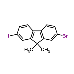 រចនាសម្ព័ន្ធ 2-bromo-7-iodo-9,9-dimethyl-9H-fluorene