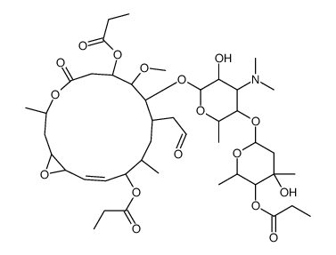 [(14E)-9-[4-(dimethylamino)-3-hydroxy-5-(4-hydroxy-4,6-dimethyl-5-propanoyloxyoxan-2-yl)oxy-6-methyloxan-2-yl]oxy-8-methoxy-3,12-dimethyl-5-oxo-10-(2-oxoethyl)-13-propanoyloxy-4,17-dioxabicyclo[14.1.0]heptadec-14-en-7-yl] propanoate Structure