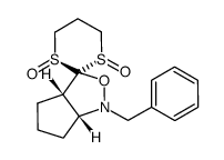 (-)-4-aza-3-oxa-4-benzyl-2-spiro(1',3'-dithiane-[1'S,3'S]-1',3'-dioxo)-[5R,9S]-bicyclo[3.3.0] octane Structure