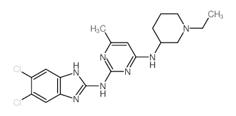 Benzimidazole, 5, 6-dichloro-2-[[4-[(1-ethyl-3-piperidyl)amino]-6-methyl-2-pyrimidin yl]amino]- picture
