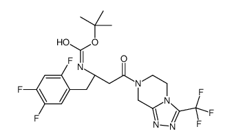 (R)-tert-Butyl (4-oxo-4-(3-(trifluoromethyl)-5,6-dihydro-[1,2,4]triazolo[4,3-a]pyrazin-7(8H)-yl)-1-(2,4,5-trifluorophenyl)butan-2-yl)carbamate structure