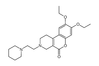 8,9-diethoxy-1,2,3,4-tetrahydro-3-(2-piperidinoethyl)-5H-[1]benzopyrano[3,4-c]pyridin-5-one结构式