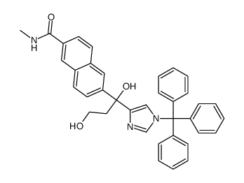 (S)-6-(1,3-dihydroxy-1-(1-trityl-1H-imidazol-4-yl)propyl)-N-Methyl-2-naphthamide结构式