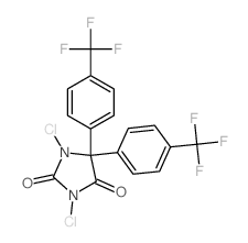 1,3-dichloro-5,5-bis[4-(trifluoromethyl)phenyl]imidazolidine-2,4-dione结构式