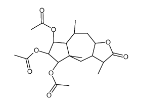 (3S)-5β,6α,7α-Triacetoxy-3aα,4,4a,5,6,7,7aα,8,9,9aα-decahydro-3β,4aβ,8α-trimethylazuleno[6,5-b]furan-2(3H)-one结构式