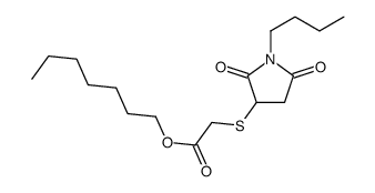 heptyl 2-(1-butyl-2,5-dioxopyrrolidin-3-yl)sulfanylacetate结构式