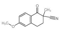 6-methoxy-2-methyl-1-oxo-tetralin-2-carbonitrile structure
