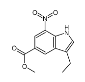 methyl 3-ethyl-7-nitro-1H-indole-5-carboxylate结构式