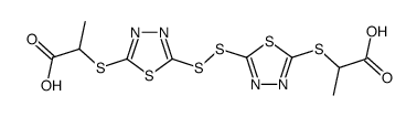 2-[[5-[[5-(1-carboxyethylsulfanyl)-1,3,4-thiadiazol-2-yl]disulfanyl]-1,3,4-thiadiazol-2-yl]sulfanyl]propanoic acid Structure