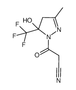 rac-1-cyanoacetyl-5-hydroxy-3-methyl-5-trifluoromethyl-4,5-dihydro-1H-pyrazole结构式