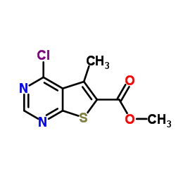 4-氯-5-甲基噻吩并[2,3-d]嘧啶-6-羧酸甲酯结构式