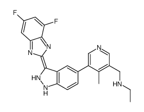 5-[3-(5,7-二氟-1H-苯并咪唑-2-基)-1H-吲唑-5-基]-N-乙基-4-甲基-3-吡啶甲胺结构式